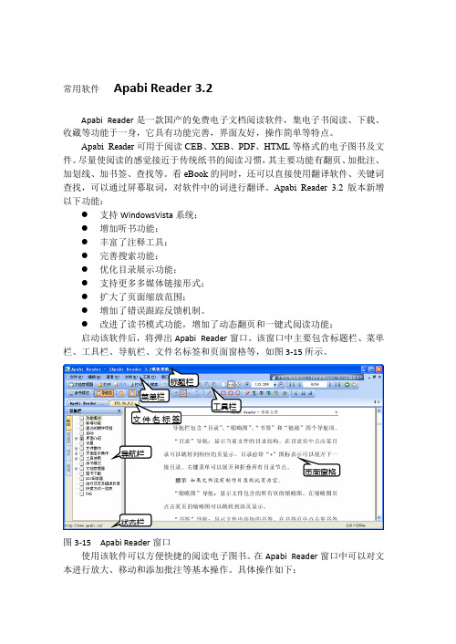 常用软件  Apabi Reader 3.2