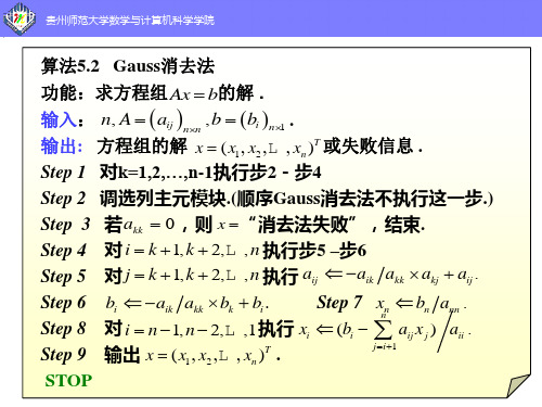 Gauss消去matlab程序