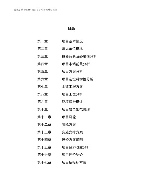 项目可行性研究报告模板