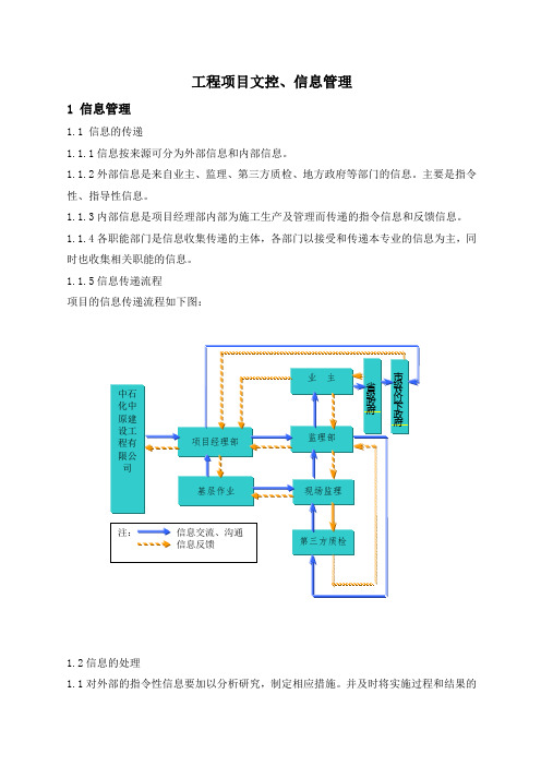 工程项目文控、信息管理措施