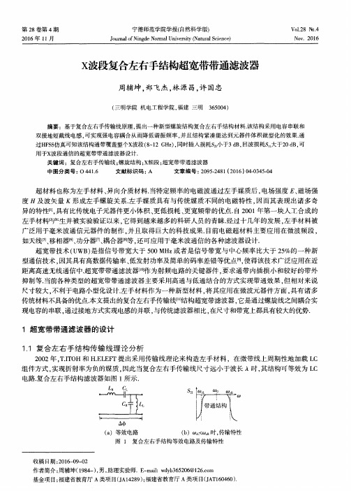 X波段复合左右手结构超宽带带通滤波器