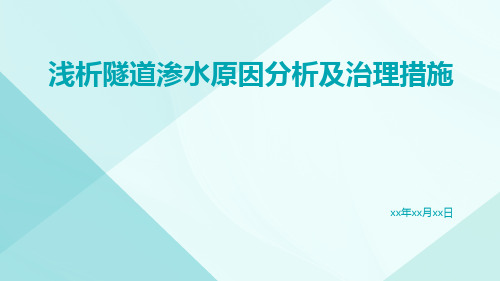 浅析隧道渗水原因分析及治理措施