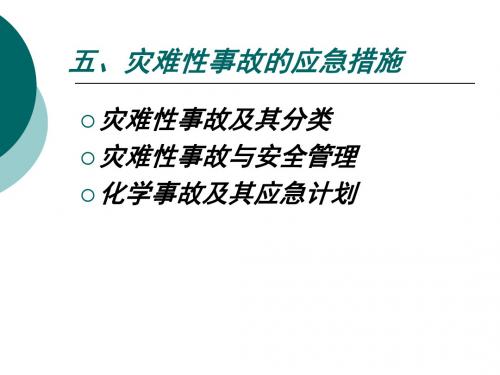 灾难性事件及应急管理