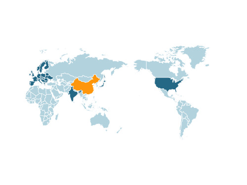 世界中国分省区可分块地图