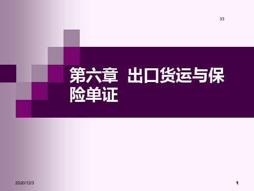 第四章――出口货运与保险单证PPT课件