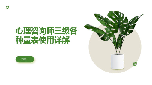 心理咨询师三级各种量表使用详解