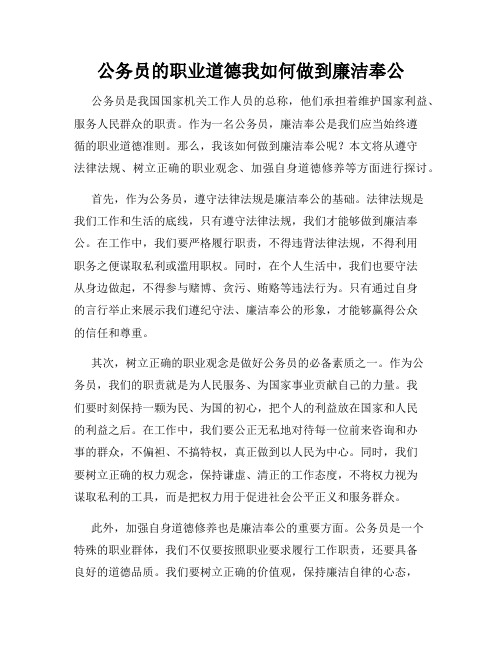 公务员的职业道德我如何做到廉洁奉公