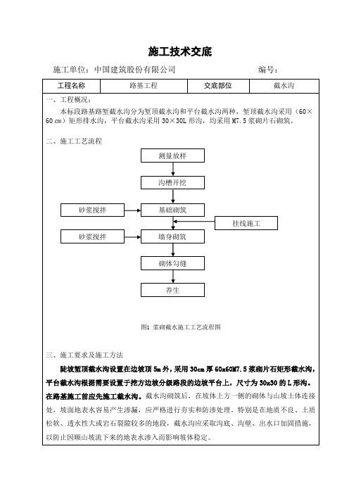 截水沟技术交底