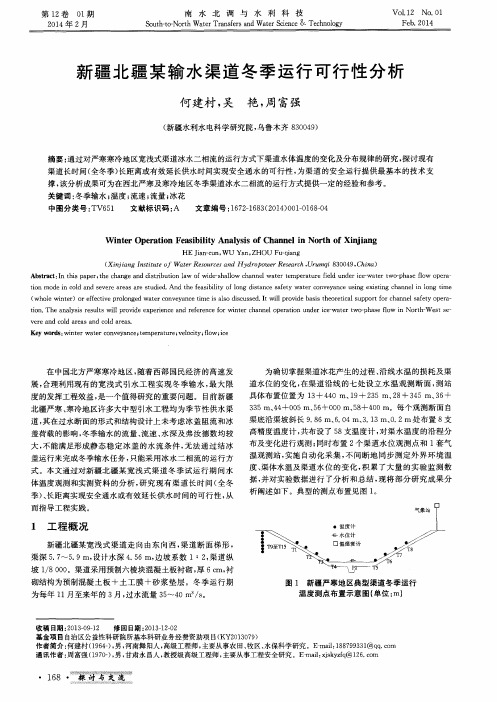 新疆北疆某输水渠道冬季运行可行性分析