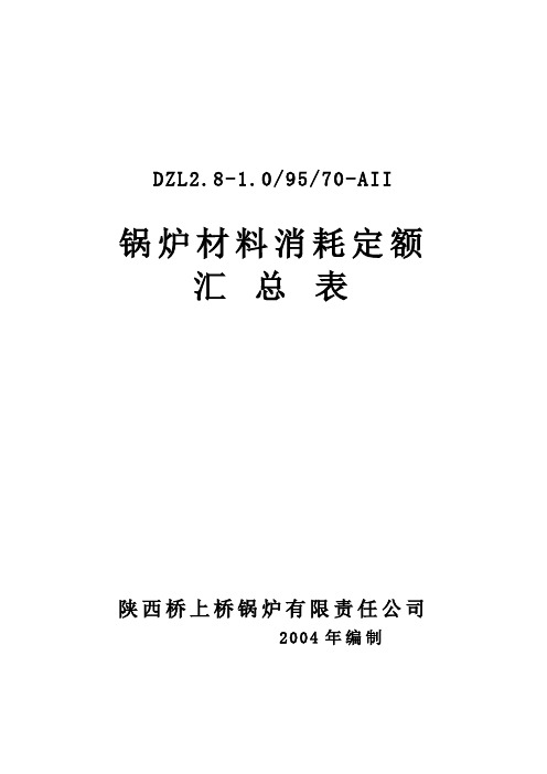 锅炉材料消耗定额汇总