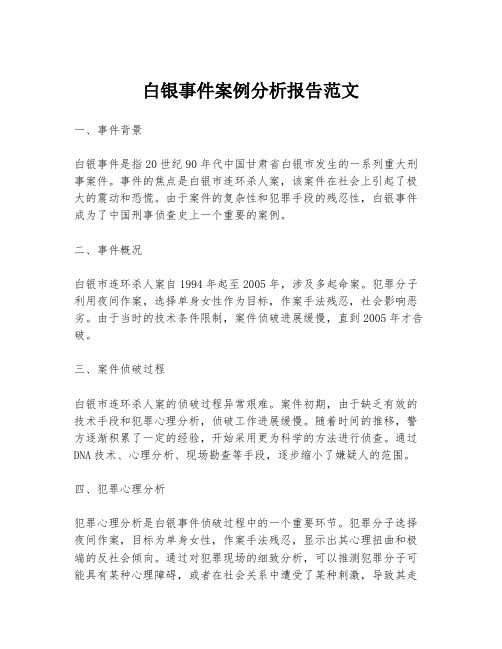 白银事件案例分析报告范文