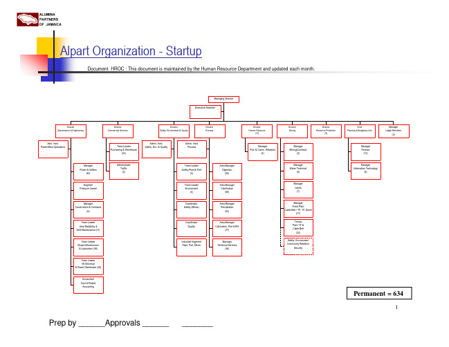 组织结构图Alpart  Organization Chart -Restart Projection (May 2015)