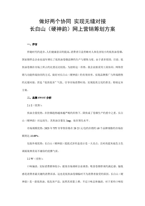 长白山网上营销策划方案