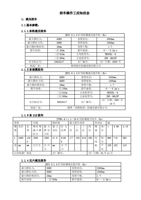 绞车操作工应知应会