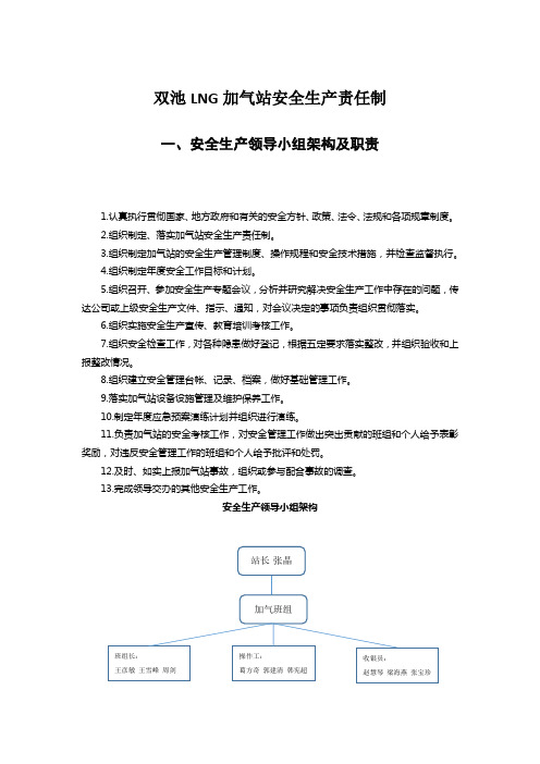 双池LNG加气站安全生产责任制