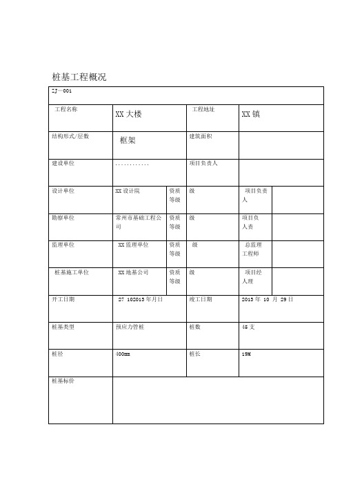 完整静压桩机前期报验总表资料