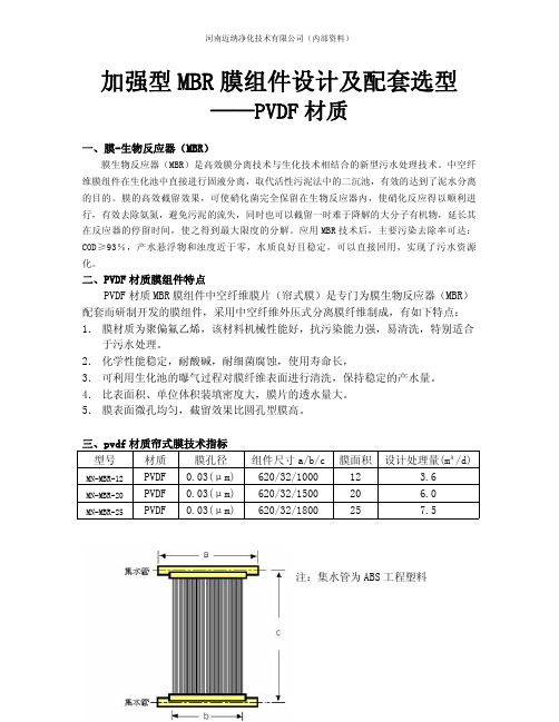 加强型MBR膜组件及水泵、风机、加药选型