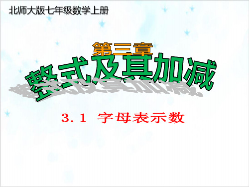 2020年北师大版七年级数学上册3.1《字母表示数》课件(共19张ppt)