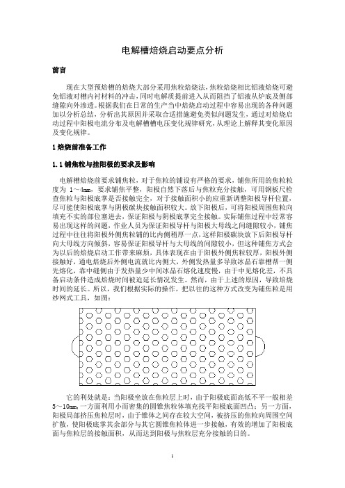 电解槽焙烧启动要点分析