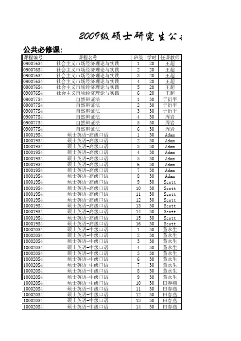 09级研究生新生公共课(1)