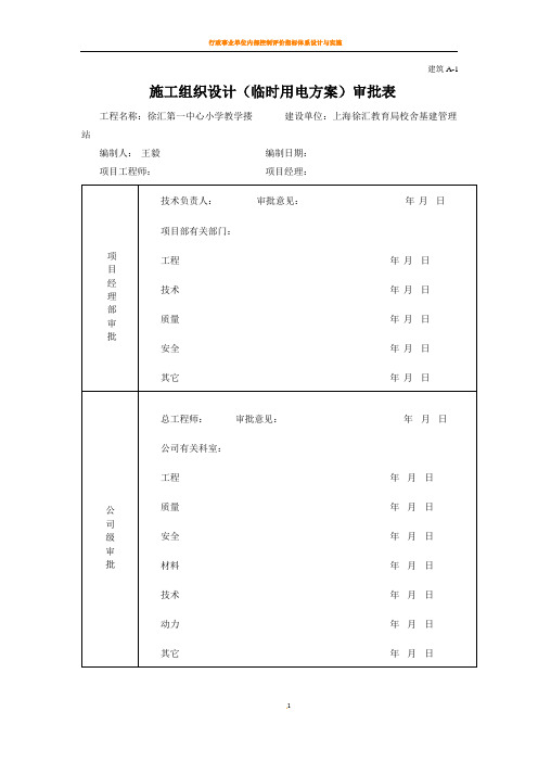 (临时用电方案)审批表