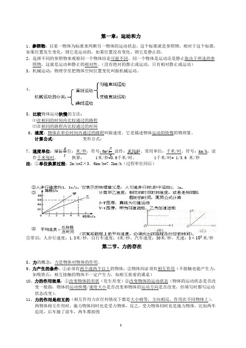 初二科学知识点总结