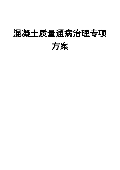 混凝土质量通病治理专项方案