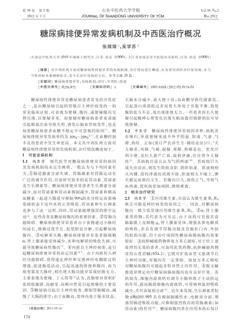 糖尿病排便异常发病机制及中西医治疗概况