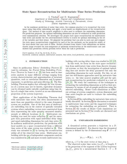 State Space Reconstruction for Multivariate Time Series Prediction