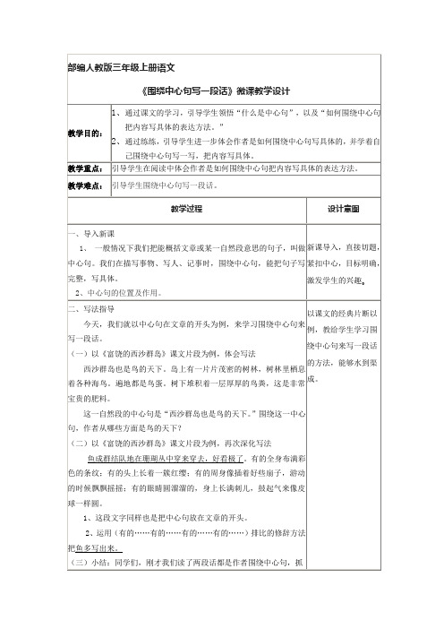 《围绕中心句写一段话》微课教学设计