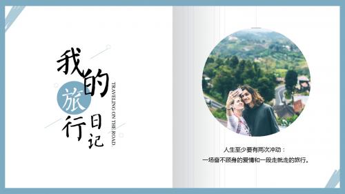 文艺小清新唯美旅行相册画册PPT模板
