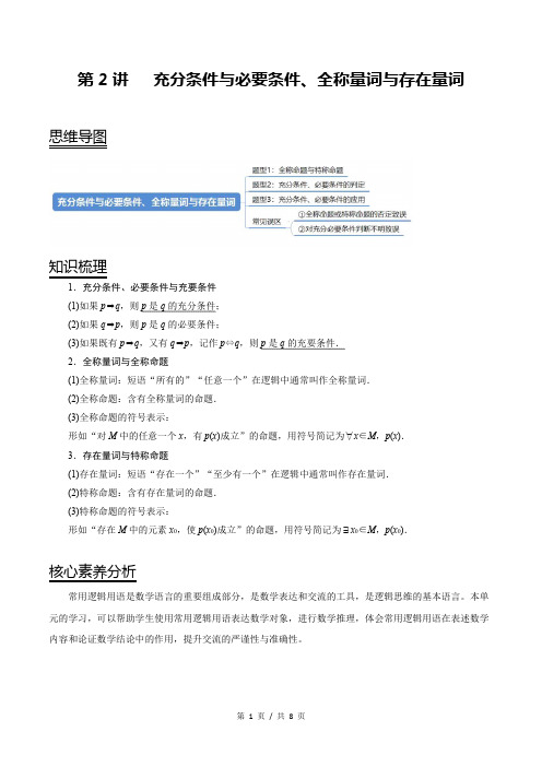 第02讲 充分条件与必要条件、全称量词与存在量词(教师版) 备战2021年新高考数学