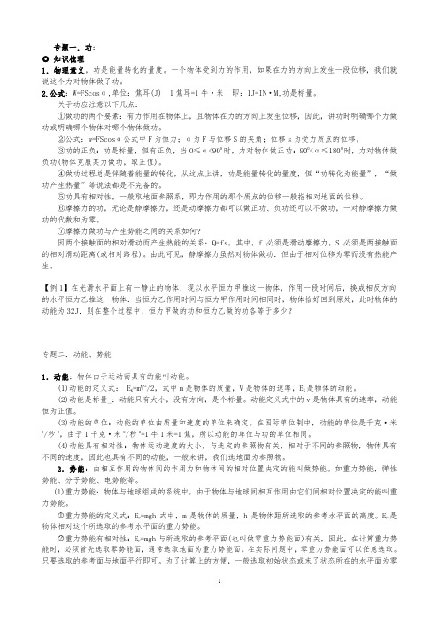 高中物理专题讲座_必修二_功和功率专题