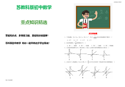 苏教科版初中数学八年级下册 第11章 反比例函数单元测试