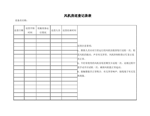 风机房巡查记录表