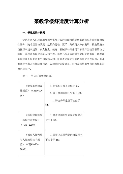 某教学楼舒适度计算分析