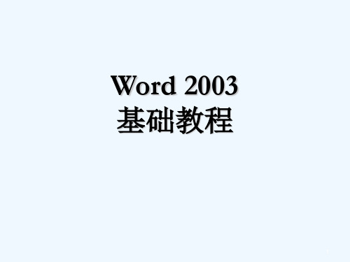 word2003教案 PPT