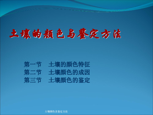 土壤颜色及鉴定方法 ppt课件