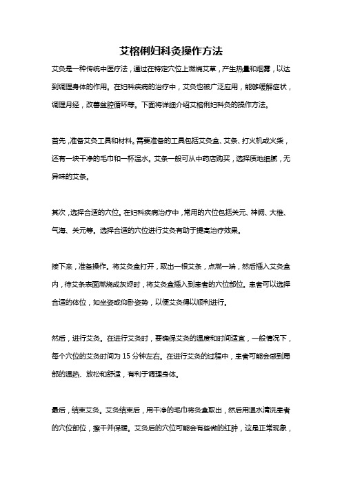 艾榕俐妇科灸操作方法