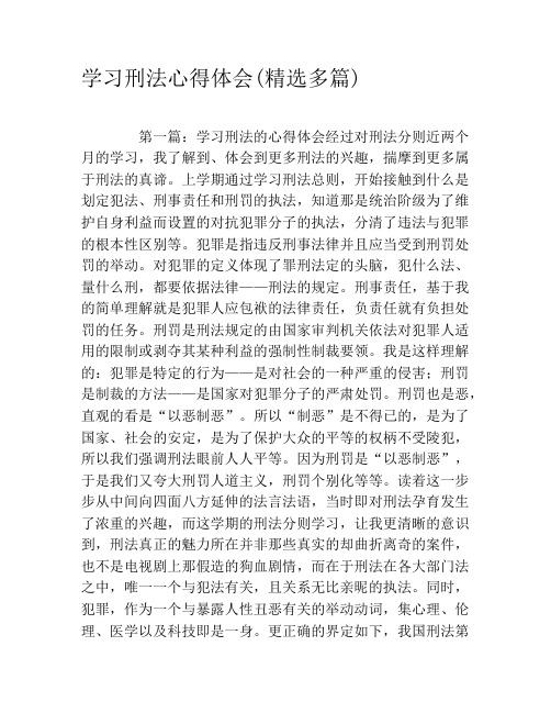 学习刑法心得体会(精选多篇)