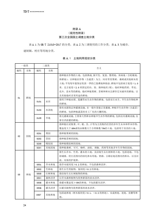 三次调查地类分类表