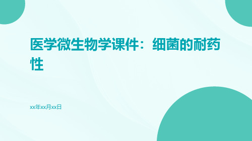 医学微生物学课件细菌的耐药性