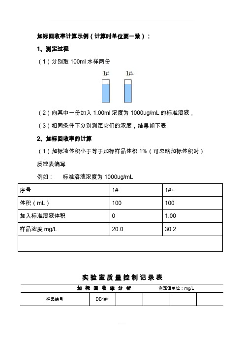 加标回收率计算示例