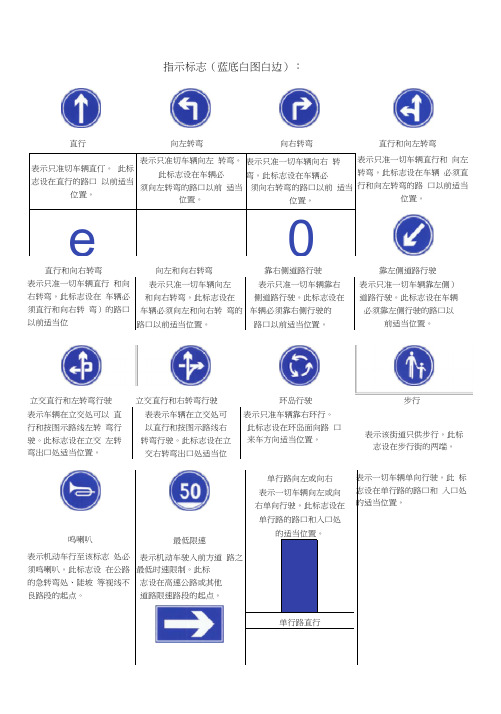 常见的道路交通标志