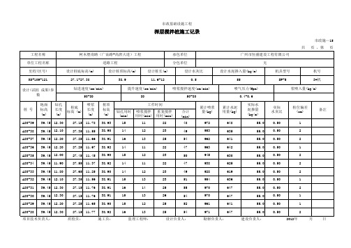 深层搅拌桩施工记录