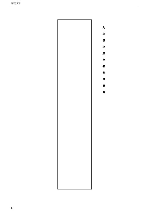 沪科九年级数学上册复习资料