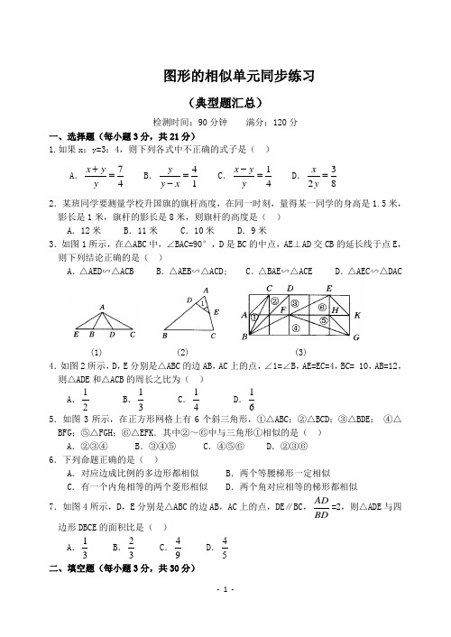 北师大版九年级数学上册第四章《图形的相似》单元测试题(含答案) (5)