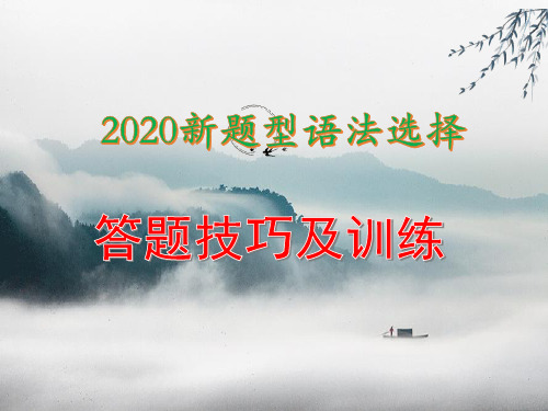 2020新题型语法选择答题技巧及训练