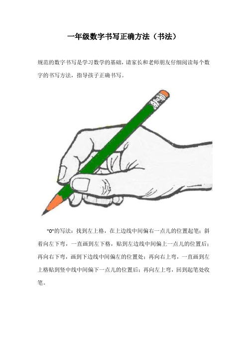 数字书写正确方法(素材)小学生书法