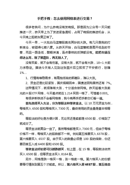 手把手教：怎么使用网格表进行交易？